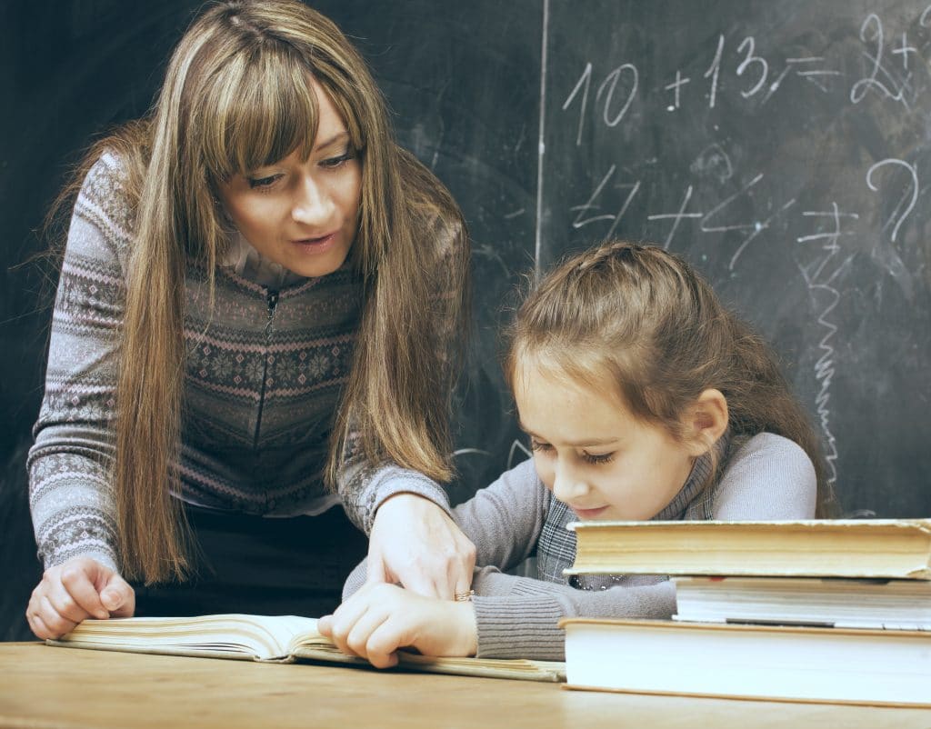 teacher with kid