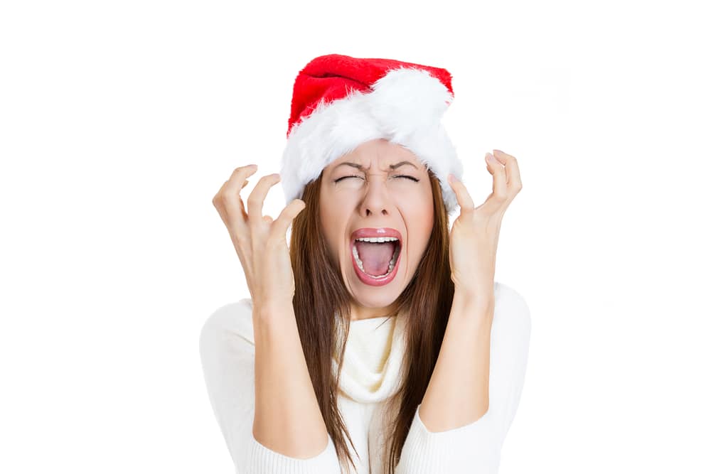 woman stressed by xmas