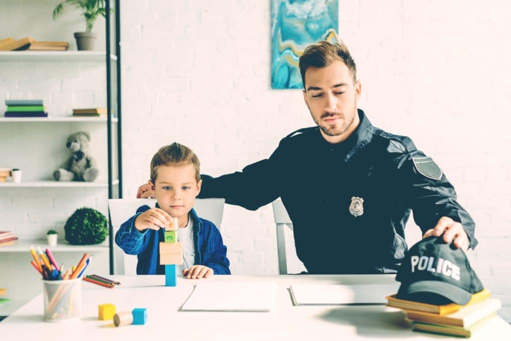 police officer with kid