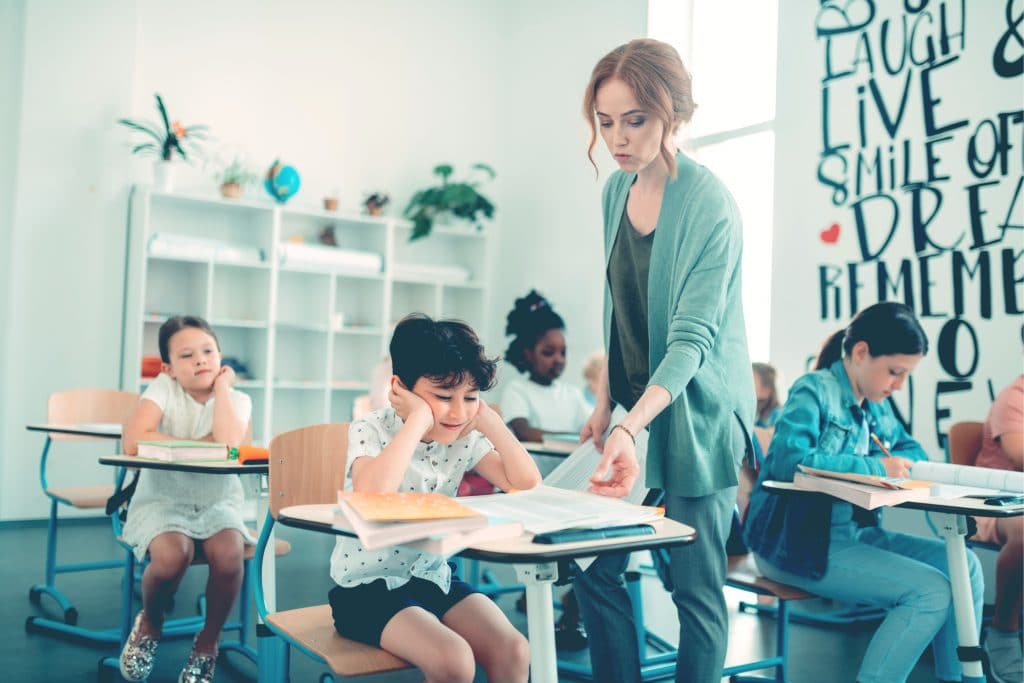 teacher in classroom with kids