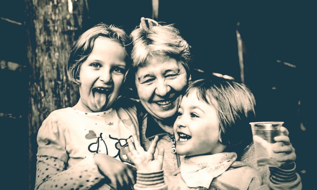 grandmother with granddaughters
