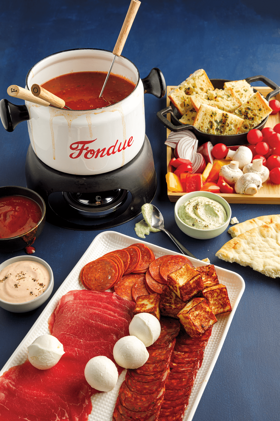 fondue à la pizza